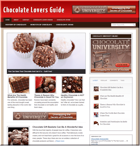 Chocolate PLR Blog