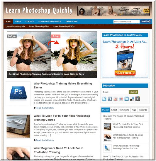 Learn Photoshop PLR Site