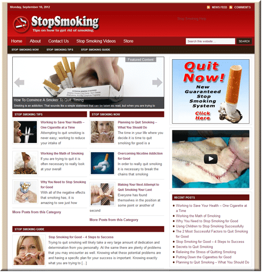 Stop Smoking PLR Site