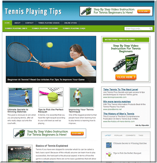 Tennis Niche PLR Site