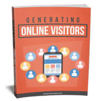 E-book cover titled "Generating Online Visitors" with icons.