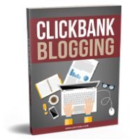 Clickbank Blogging eBook cover with tools and laptop imagery.