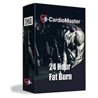 CardioMaster fat burn supplement package with muscular man.