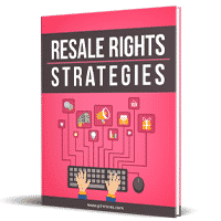 Book cover titled Resale Rights Strategies with digital icons.