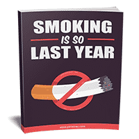 Book cover stating "Smoking is so last year" with no-smoking symbol.