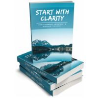 Start With Clarity book stack with scenic cover design.