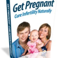 Book cover "Get Pregnant - Cure Infertility Naturally" with family.