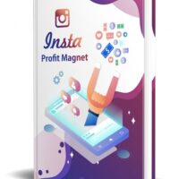 Book cover for 'Insta Profit Magnet' with smartphone graphic.