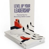 Level Up Your Leadership" book cover with graphic design.