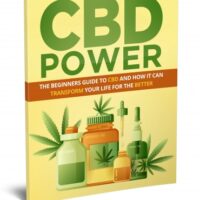 Book cover titled "CBD Power" with cannabis-themed graphics.