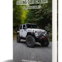 Ebook cover about selling cars on eBay, featuring a white Jeep.