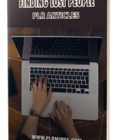 E-book cover "Finding Lost People" with laptop and hands typing.