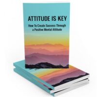 Book titled "Attitude is Key" with sunset mountain cover design.