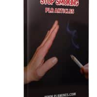 Stop Smoking PLR Articles book cover with rejecting hand gesture.