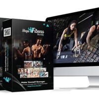 Mega Fitness Bundle product with workout images on display.