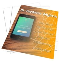 Smartphone displaying Twitter tips on social media marketing.