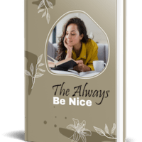 Book cover "The Always Be Nice" with reading woman.