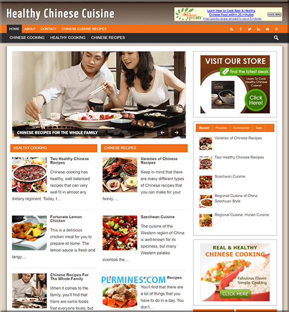 Chinese Cuisine PLR Niche Blog