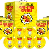 Software product boxes and CDs labeled "Intelligent One-Time Offers.