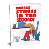 Book cover showing person managing stress at computer desk.