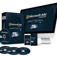 Microsoft Ads training kit displayed on multiple devices.