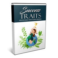 Book cover titled "Success Traits" with woman holding trophy.