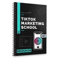 TikTok Marketing School spiral-bound book cover.