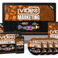 Various devices displaying video marketing tutorials and resources.