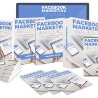 Collection of "Facebook Marketing Influence" books and DVDs.