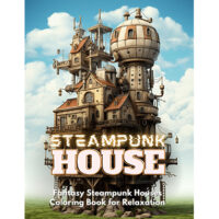 (covers) adult coloring book steampunk house