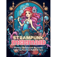 (covers) adult coloring book steampunk mermaid