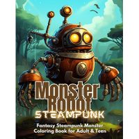 (covers) adult coloring book steampunk monster