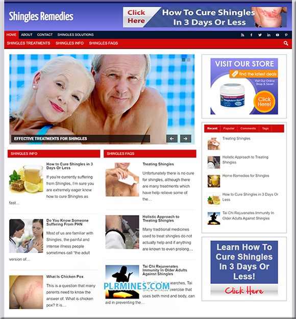 Shingles Remedy PLR Niche Blog