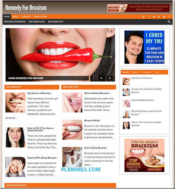 Bruxism Remedy PLR Niche Blog